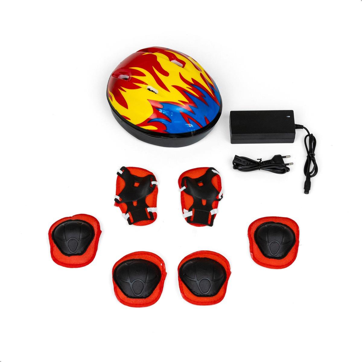 Joelheira e capacete inclusos no Triciclo Drift